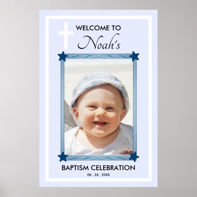 Modern BAPTISM DAY Event Affiche de bienvenue (Devant)