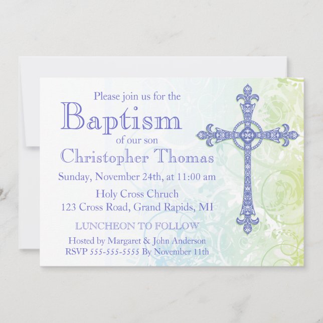 Modern Baptism Invitation (Front)
