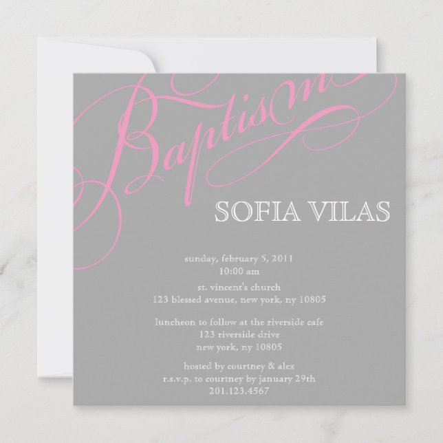 Modern Baptism Invitation (Front)