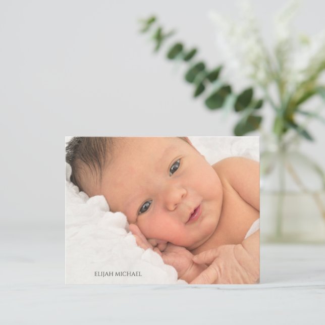 Modern Baptism Religious Photo Invitation Postcard (Standing Front)