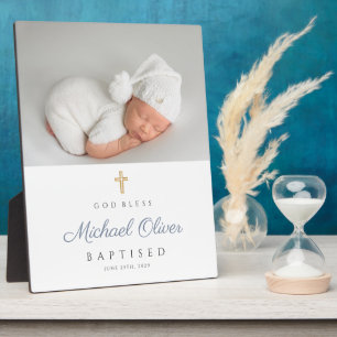 Modern Baptized Photo Keepsake Plaque