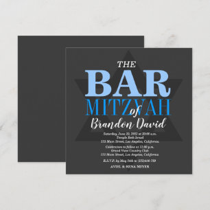 Modern Bar Mitzvah Invitation Custom Announcements