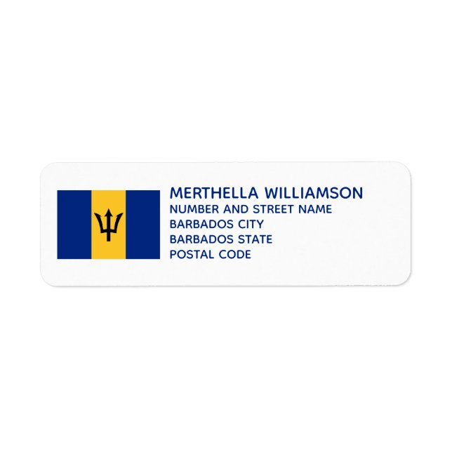Modern BARBADOS FLAG Return Address (Front)