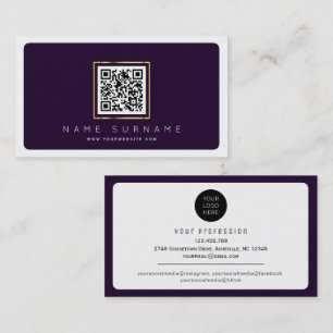 Modern barcode qr code social media with logo busi business card