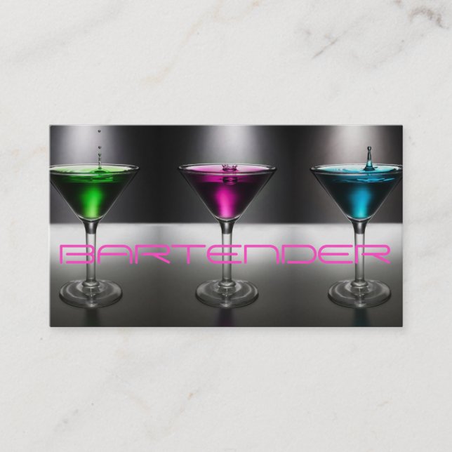 Modern Bartender Business Card (Front)