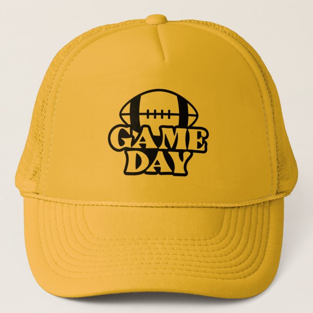 Modern Baseball Team Football Mom Mascot  Trucker Hat (Front)