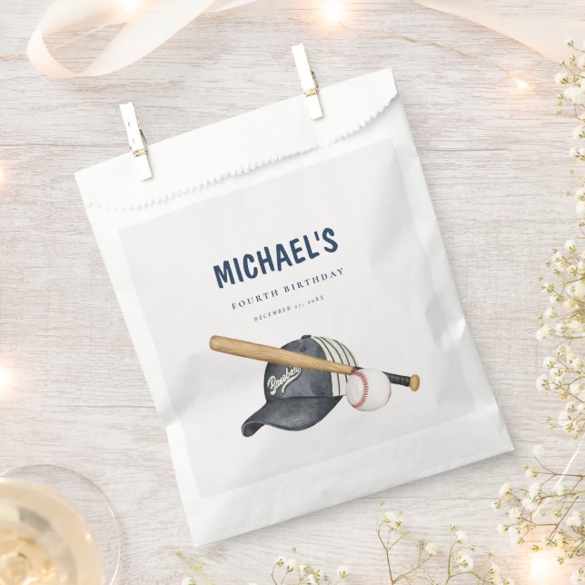 Modern Baseball Themed Favour Bag (Clipped)