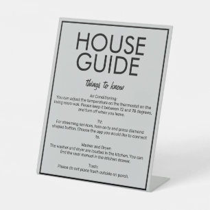 Modern Basic Grey House Guide Guest Table Sign