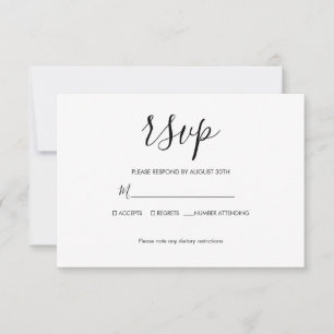 Modern Basic Minimalist Simple wedding RSVP Card