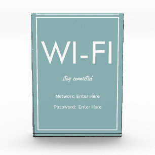 Modern Basic Teal Wi-Fi Guest Block