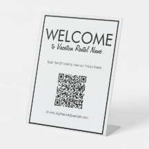 Modern Basic White Digital QR Code Welcome Sign