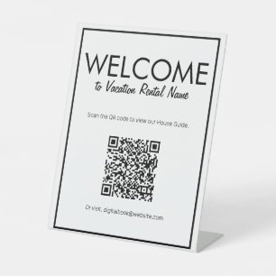 Modern Basic White Digital QR Code Welcome Sign