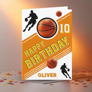 Modern Basketball Ball Player Themed Birthday Card