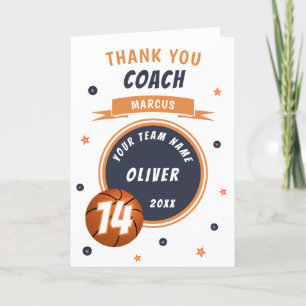 Modern Basketball Ball Thank you Coach