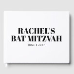 Modern Bat Mitzvah Black and White Personalized Guest Book<br><div class="desc">Modern Bat Mitzvah Black and White Personalized Guest Book</div>