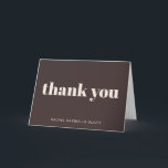 Modern Bat Mitzvah Brown Personalized Name Folded Thank You Card<br><div class="desc">This bat mitzvah thank you card features a rich brown background with soft ivory cream typography and a simple, modern message on the front. Personalize the name to create a polished way to thank guests for celebrating and for their thoughtful gifts. The folded format offers space inside for a handwritten...</div>