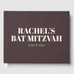 Modern Bat Mitzvah Brown Personalized Name Memory Guest Book<br><div class="desc">This personalized guest book features a rich brown cover with soft ivory cream typography and a bold, name-forward layout for a bat mitzvah celebration. Customize the name and date to create a keepsake guests can sign and families can revisit long after the event. The clean design works well for sign-in...</div>