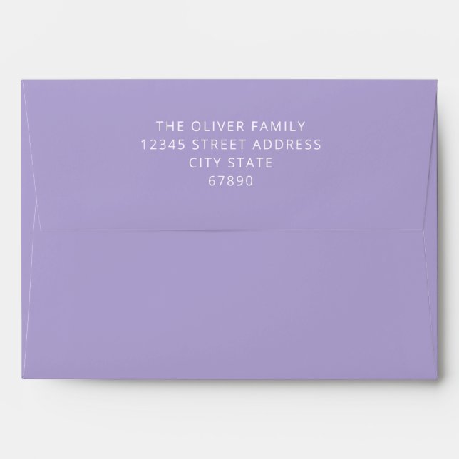 Modern Bat Mitzvah Lavender Purple Matching  Envelope (Back (Top Flap))
