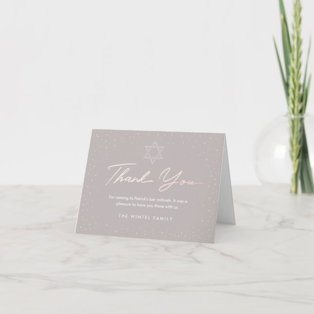 Modern Bat Mitzvah Thank You Card (Front)