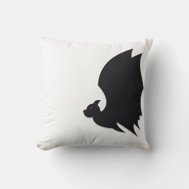 Modern bat throw pillow (Front)