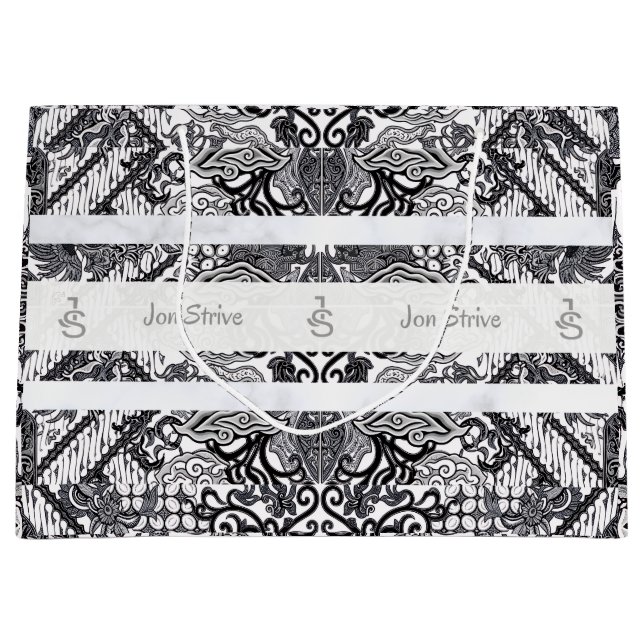 Modern BATIK Pattern Large Gift Bag (Front)