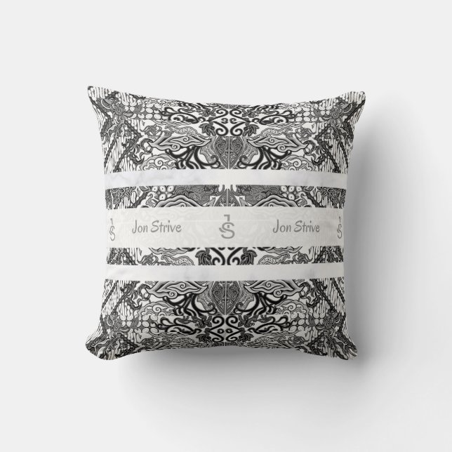 Modern BATIK Pattern Throw Pillow (Front)