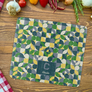 Modern Bauhaus Abstract Geometric Monogram Pattern Cutting Board