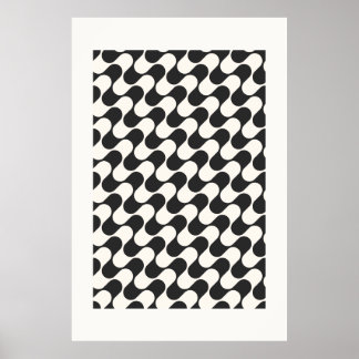 Modern Bauhaus-Inspired Abstract Seamless Pattern Poster
