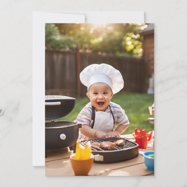 modern bbq baby shower invitations (Front)