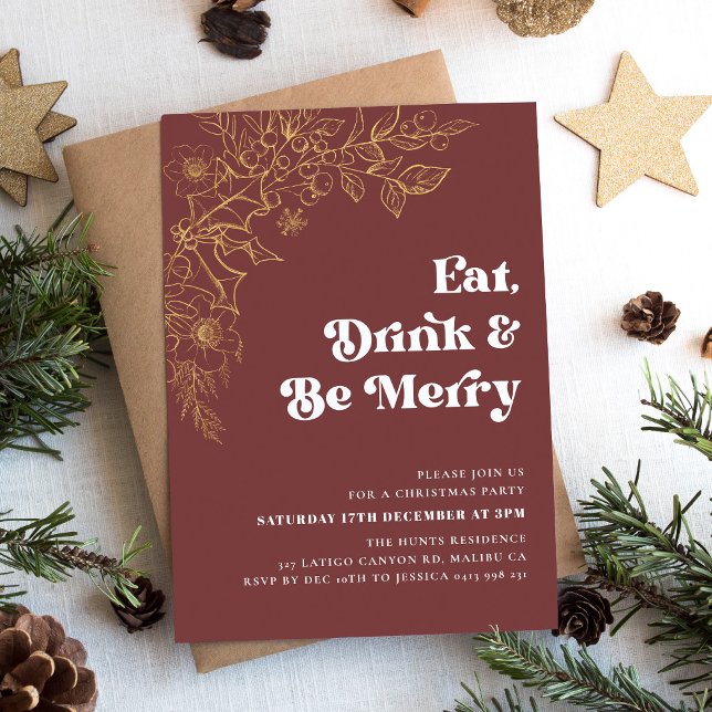 Modern Be Merry Christmas Party Invitation  (Creator Uploaded)