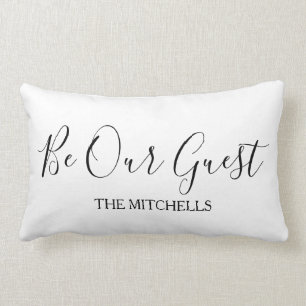 Modern Be Our Guest name template guest room Lumbar Pillow