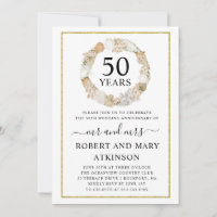 Modern Beach Boho 50th Wedding Anniversary Party