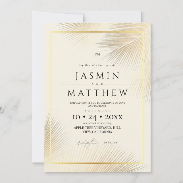 Modern Beach Coastal Frame Wedding   Invitation (Front)