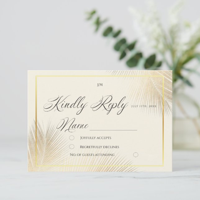 Modern Beach Coastal Frame Wedding   RSVP Card (Standing Front)