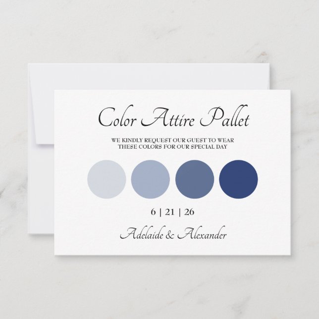 Modern Beach Coastal Watercolor Wedding Blue Card (Front)