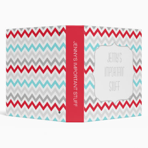 Modern Beach House Chevron Zigzag Document Binder