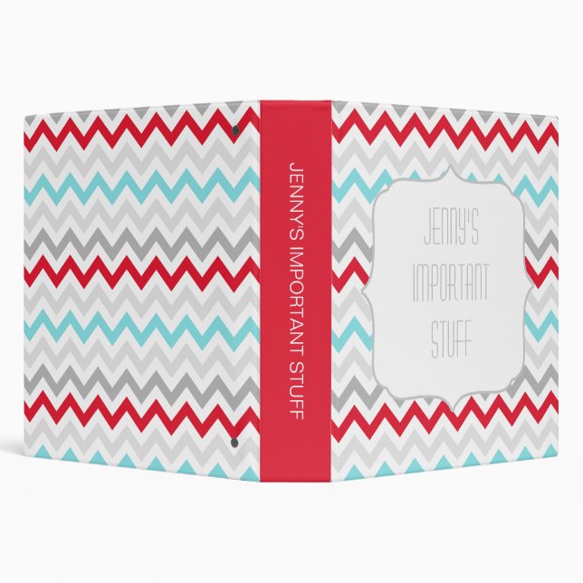 Modern Beach House Chevron Zigzag Document Binder (Background)