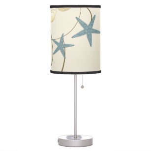 Modern Beach House Decor Starfish Sand Dollar Table Lamp