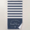 Modern Beach House Family Name Script Navy Blue