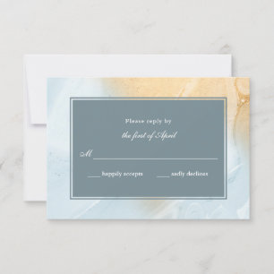 Modern Beach Sand & Ocean Wedding Reply RSVP Card