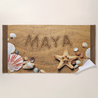 Modern, Beach, Sand, Personalized Beach Towel