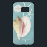 Modern Beach Seashell Conch Shell Starfish Art Samsung Galaxy S7 Case<br><div class="desc">Hand painted seashells that were created in a rich painterly style with elegant detail - if your happy place is at the beach, carry a piece of it with you where ever you go! Soothing, spa like colour palette with shells so real you can almost hear the waves crashing on...</div>