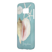 Modern Beach Seashell Conch Shell Starfish Art Case-Mate Samsung Galaxy Case (Back Left)