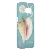 Modern Beach Seashell Conch Shell Starfish Art Case-Mate Samsung Galaxy Case (Back/Right)