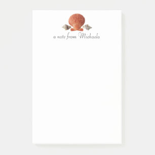 Modern Beach Seashells Personalized Post-it Notes