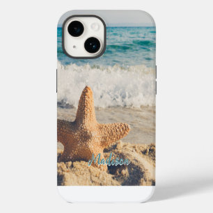  Modern Beach Starfish Shell Sky  Personalized    iPhone 14 Case
