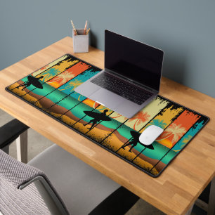 MODERN BEACH SUMMER SURFING VACATION DESK MAT