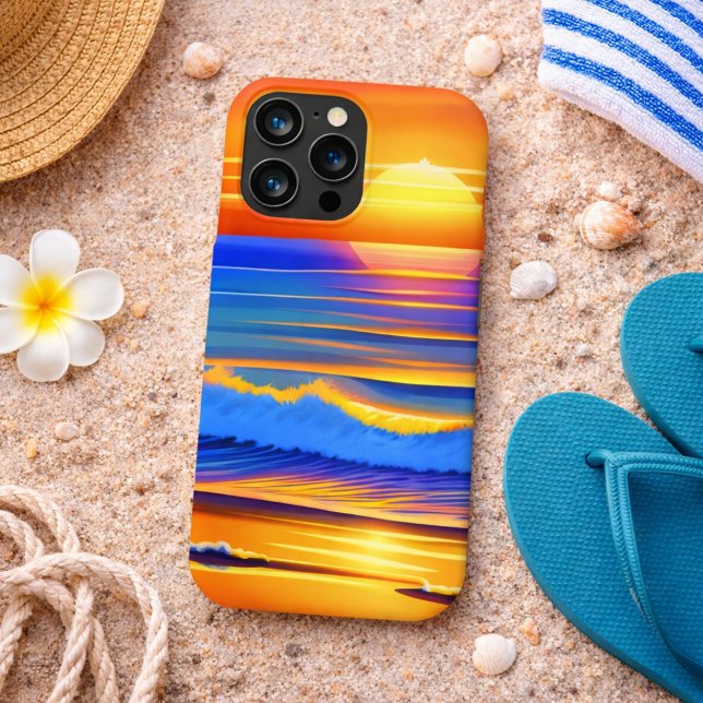 Modern Beach Sunset  iPhone Case (Creator Uploaded)