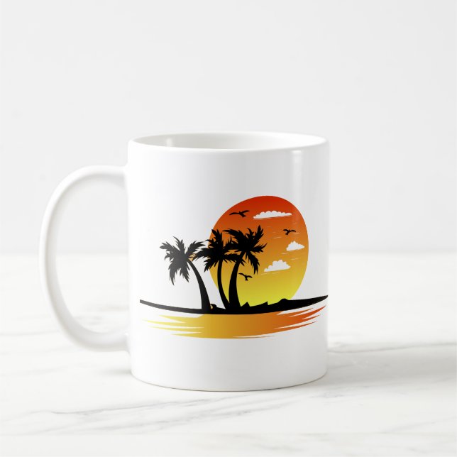 Modern Beach Trip Coffee Mug (Left)