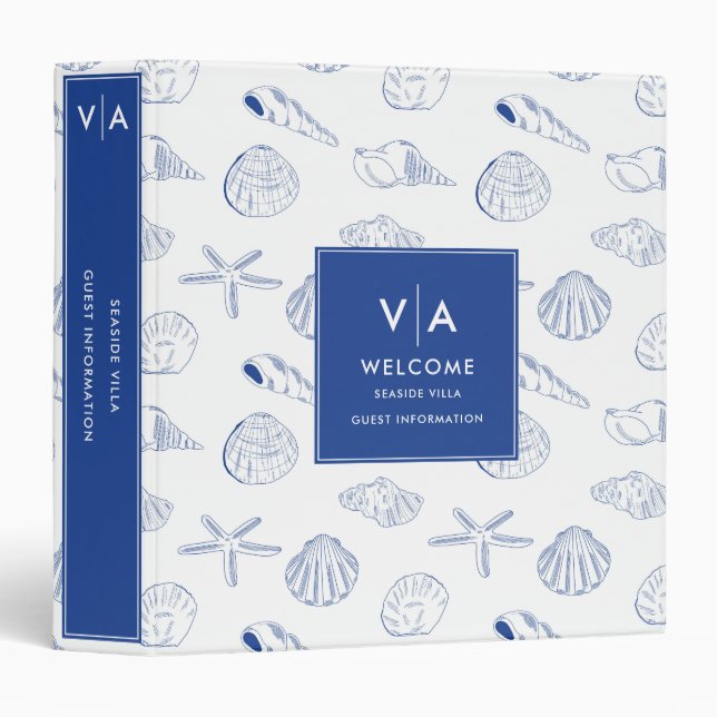 Modern Beach Vacation Rental Guest Information Binder (Front/Spine)